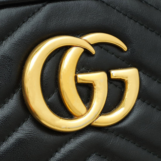 Gucci Black GG Marmont Small Camera Bag