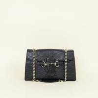 Gucci Black Guccissima Emily Medium Shoulder Bag