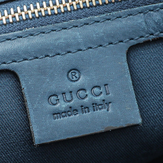 Gucci Teal Horsebit Print Buckle Tote Bag