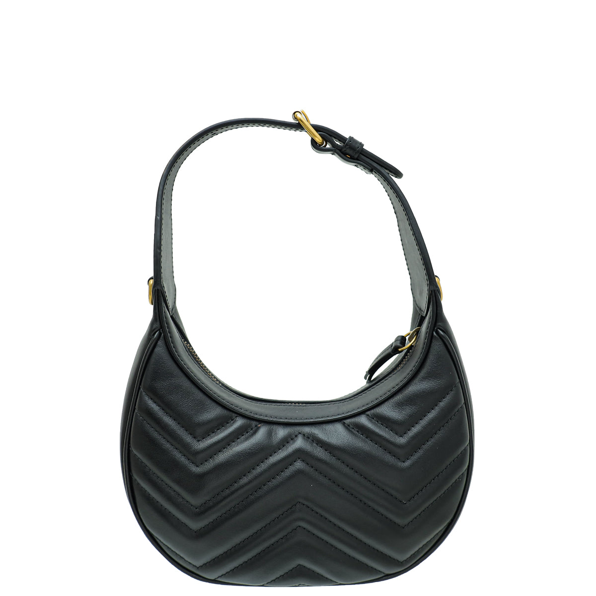 Gucci Black GG Marmont Mini Half-Moon Shaped Bag-Gucci-THE CLOSET