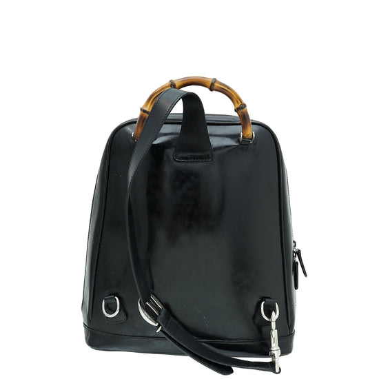 Gucci Black Bamboo One Sling Backpack Bag