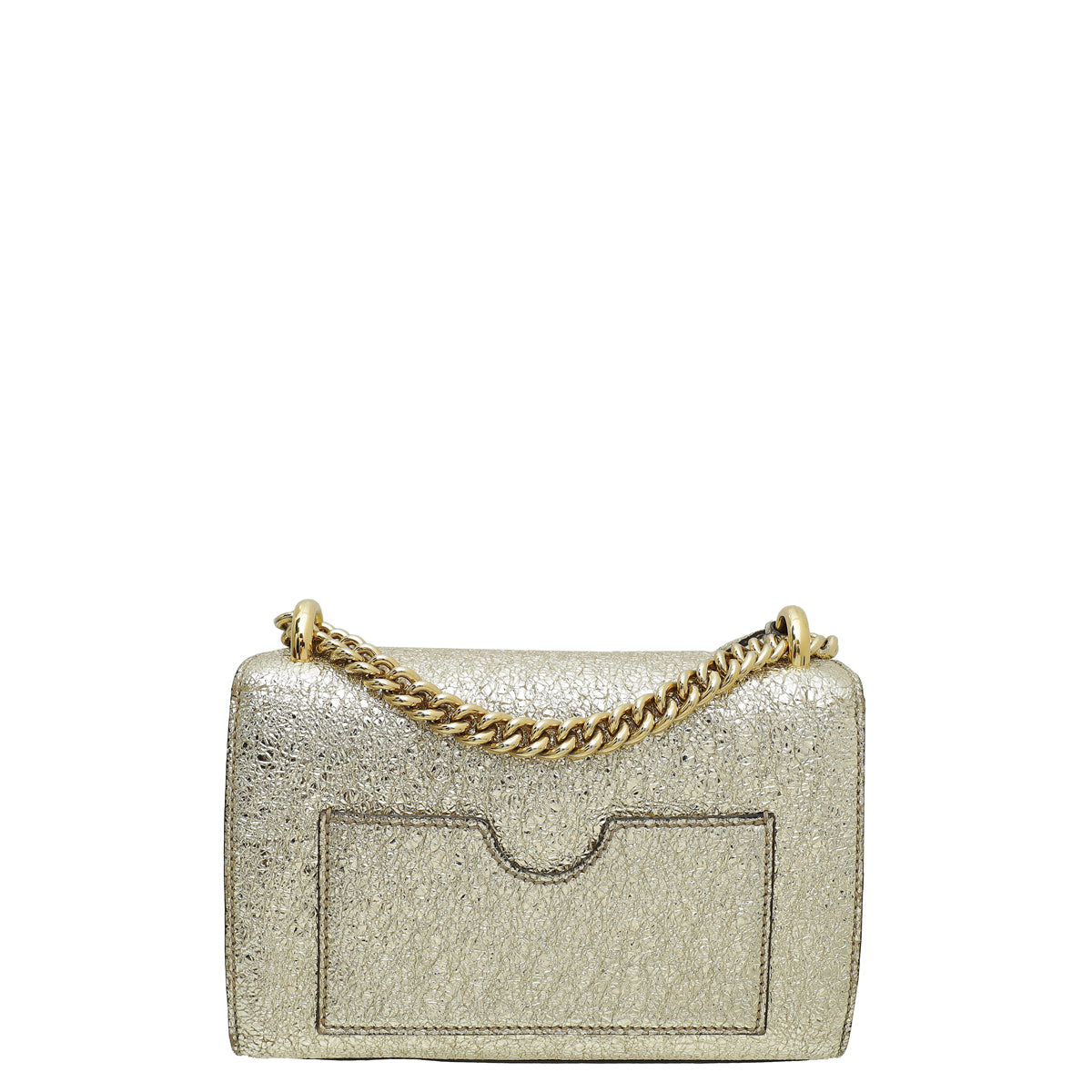 Gucci Metallic Gold Laminated Padlock Chain Small Bag-Gucci-THE CLOSET