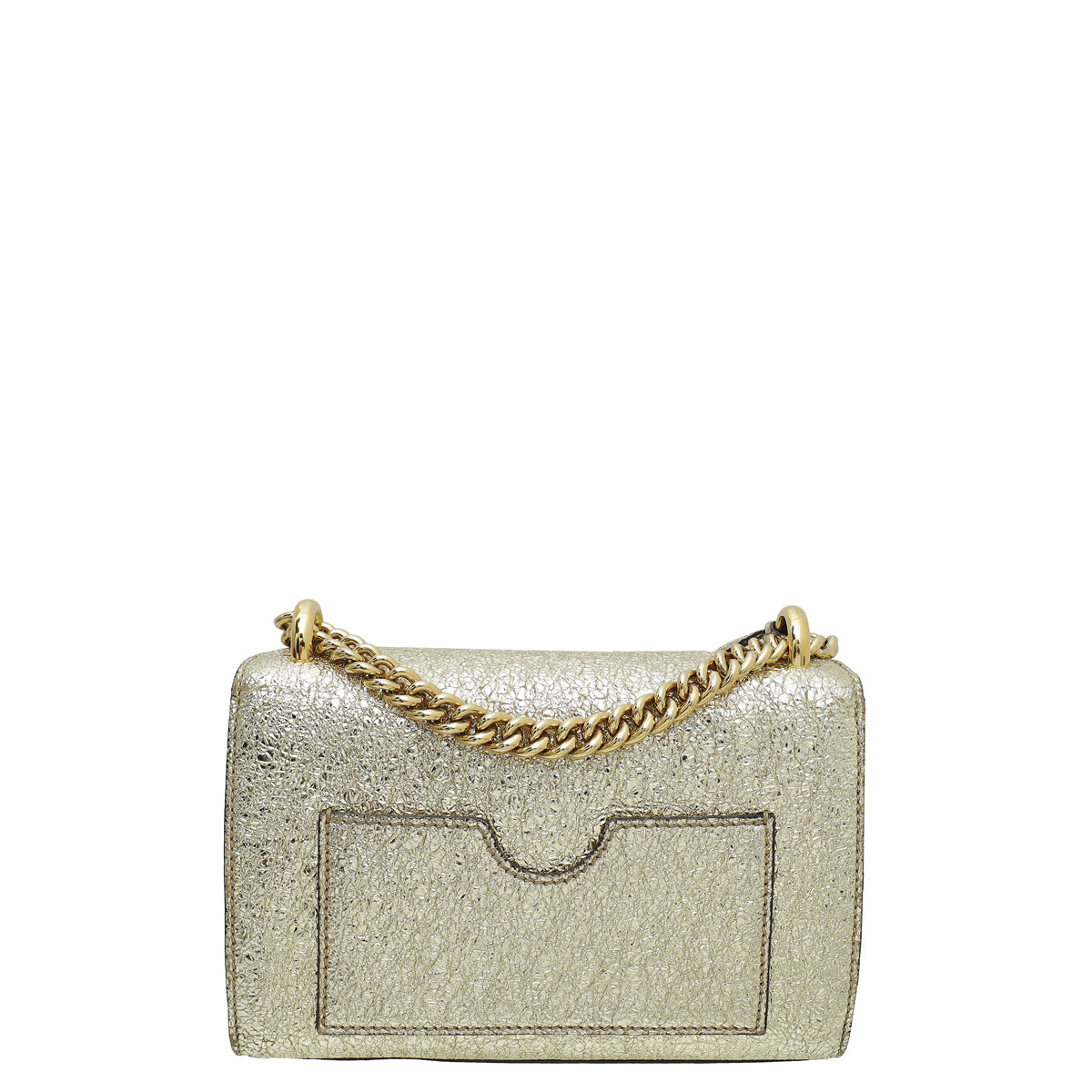 Gucci Metallic Gold Laminated Padlock Chain Small Bag