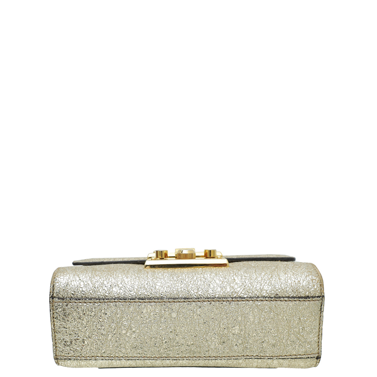 Gucci Metallic Gold Laminated Padlock Chain Small Bag