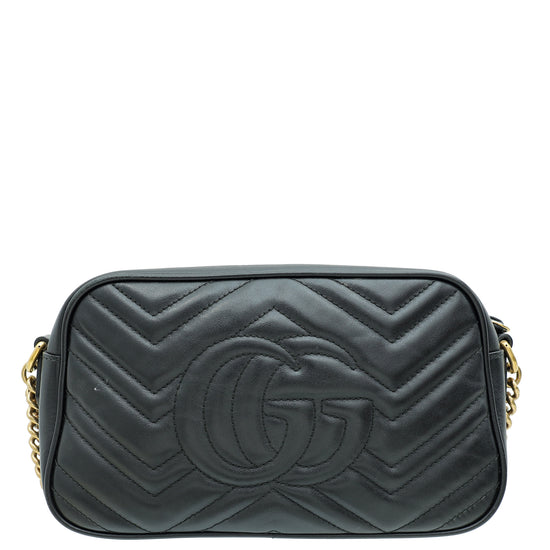 Gucci Black GG Marmont Small Camera Bag
