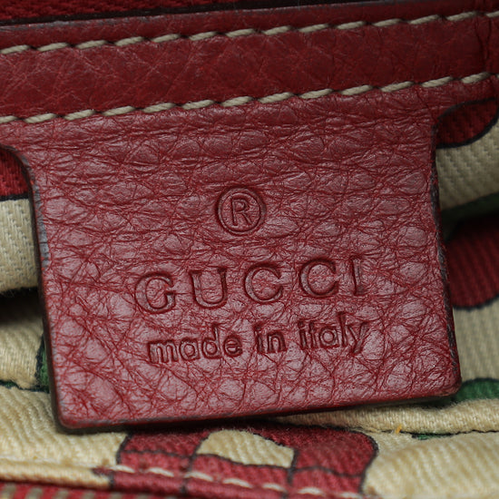 Gucci Red Guccissima Trim Signoria Hobo Medium Bag