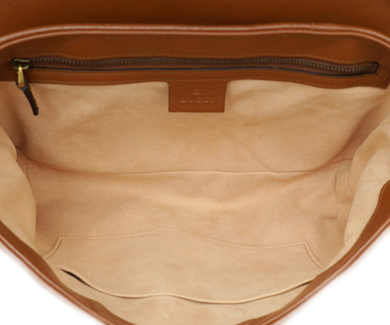 Gucci Brown GG Marmont Medium Diagonal Shoulder Bag