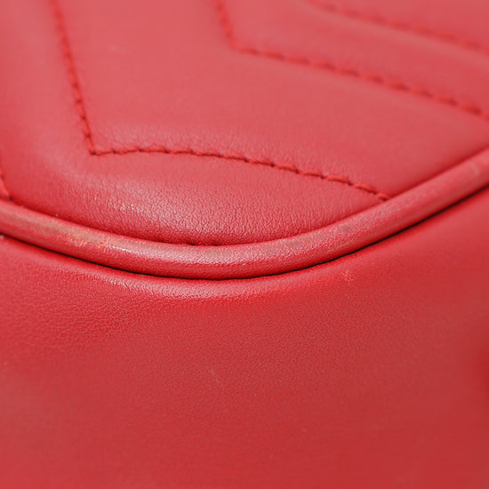 Gucci Red GG Marmont Camera Mini Bag