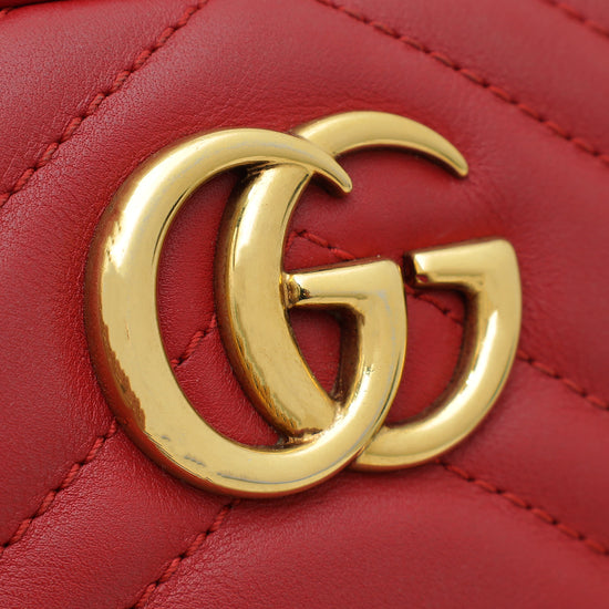 Gucci Red GG Marmont Camera Mini Bag