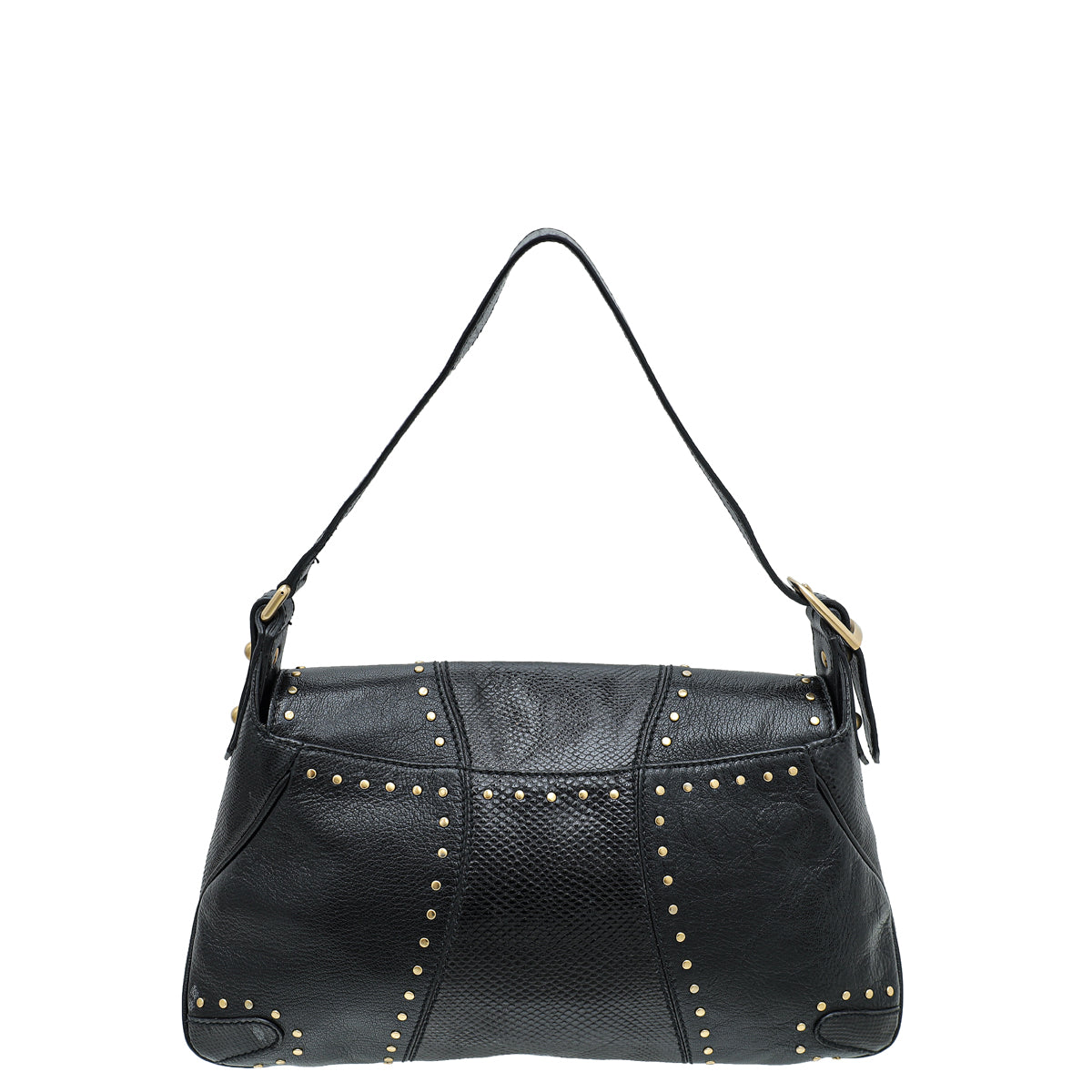 Gucci Black Studded Horsebit Chain Flap Bag-Gucci-THE CLOSET
