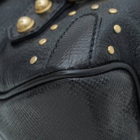 Gucci Black Studded Horsebit Chain Flap Bag