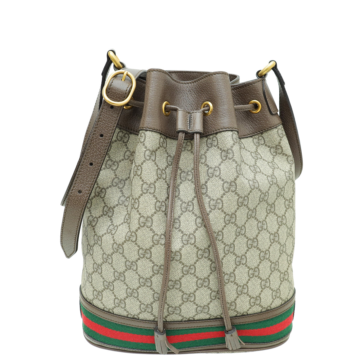 Gucci Multicolor GG Supreme Web Ophidia Bucket Bag