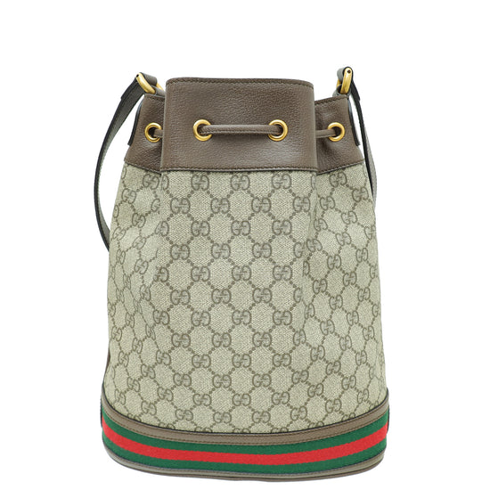 Gucci Multicolor GG Supreme Web Ophidia Bucket Bag