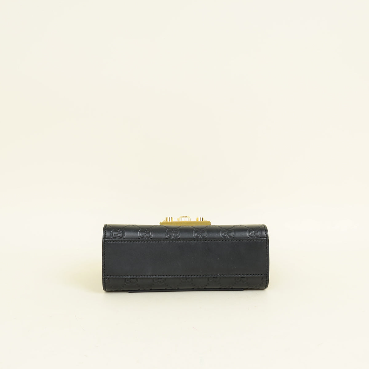 Gucci Black GG Guccissima Padlock Small Shoulder Bag