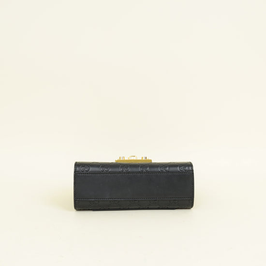 Gucci Black GG Guccissima Padlock Small Shoulder Bag