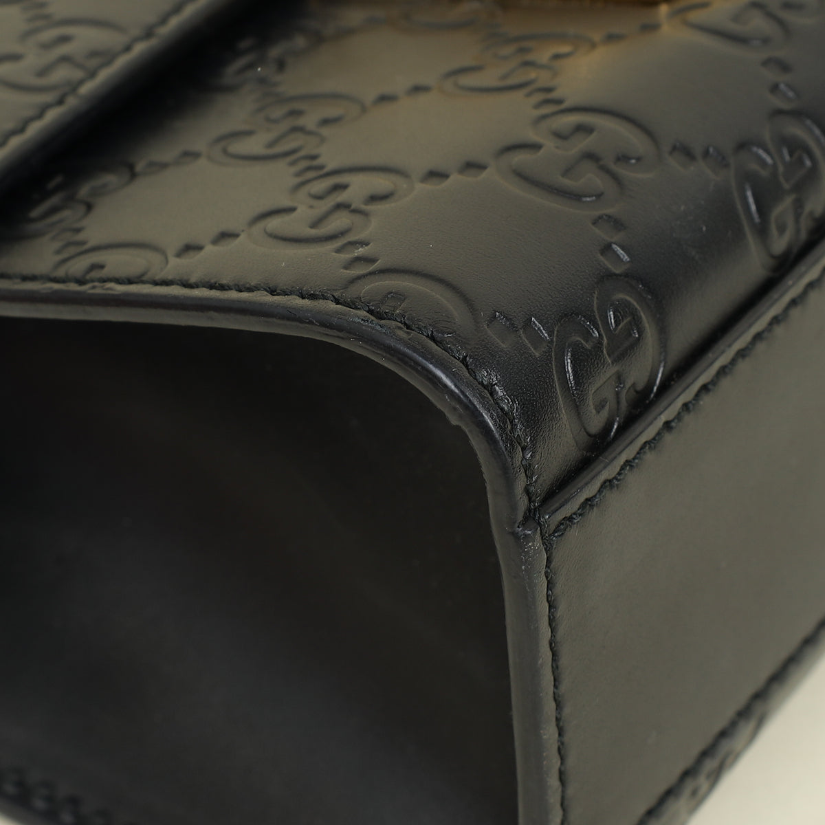 Gucci Black GG Guccissima Padlock Small Shoulder Bag