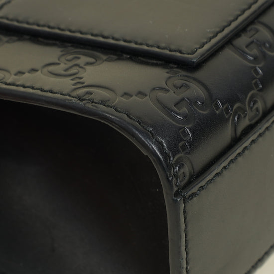 Gucci Black GG Guccissima Padlock Small Shoulder Bag