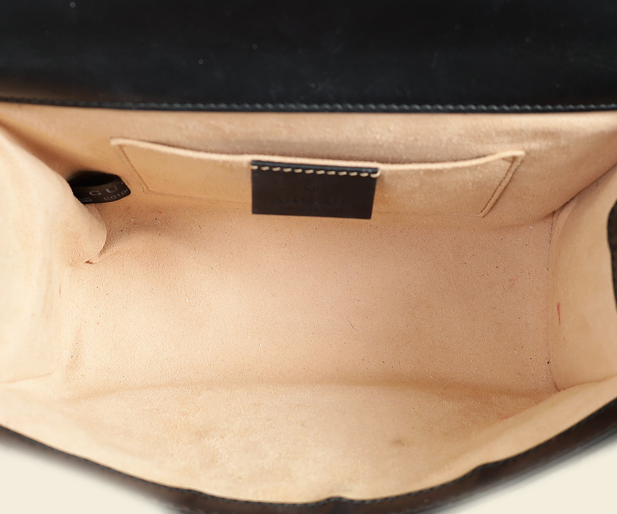 Gucci Black GG Guccissima Padlock Small Shoulder Bag