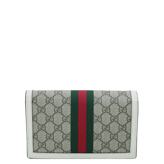 Gucci Multicolor Web Queen Margaret Chain Wallet