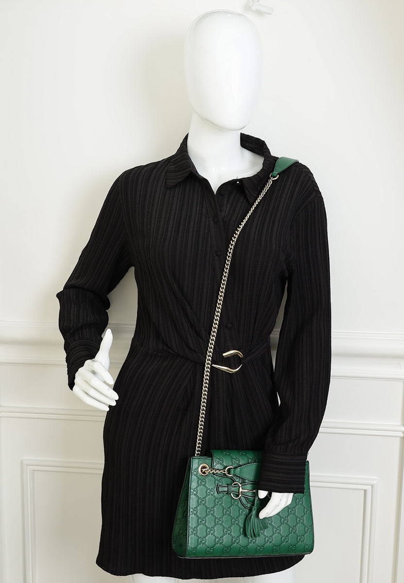 Gucci Green GG Guccissima Emily Small Shoulder Bag