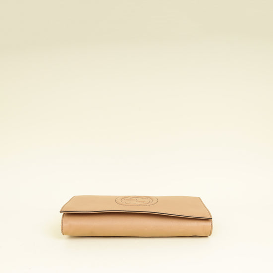 Gucci Nude Soho Tassel Flap Clutch