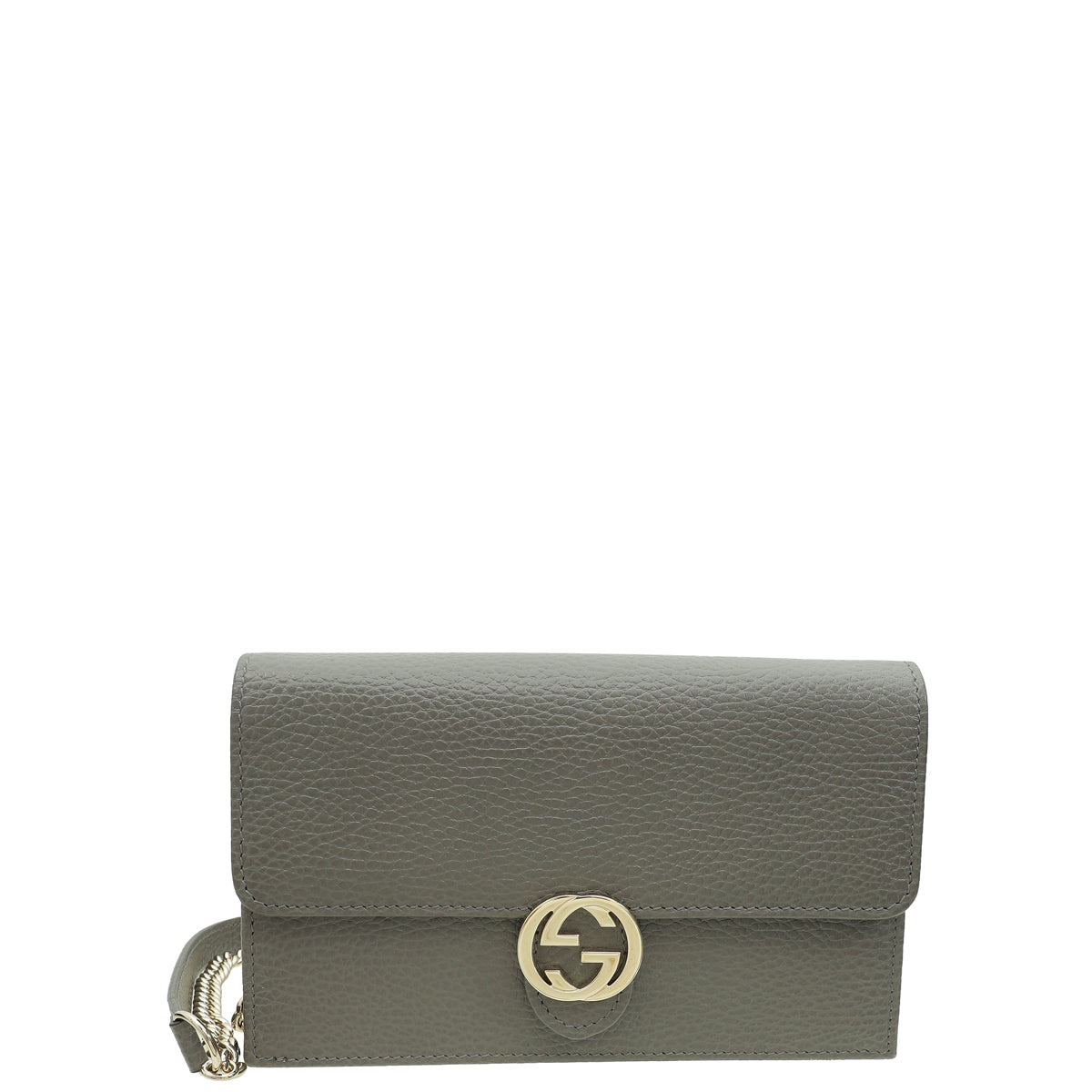 Gucci Grey GG Interlocking Wallet on Chain