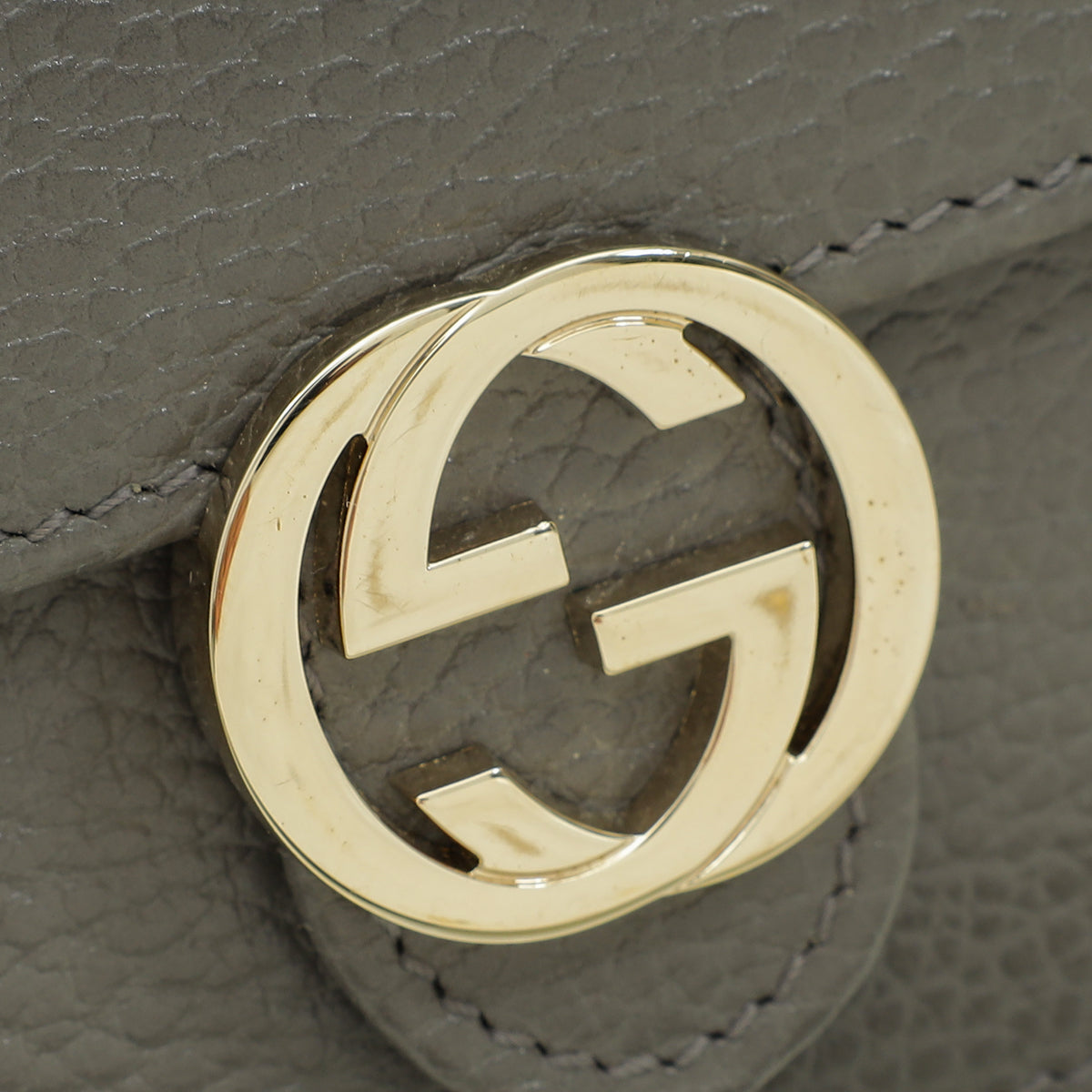 Gucci Grey GG Interlocking Wallet on Chain