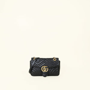 Gucci Black GG Marmont Medium Shoulder Bag