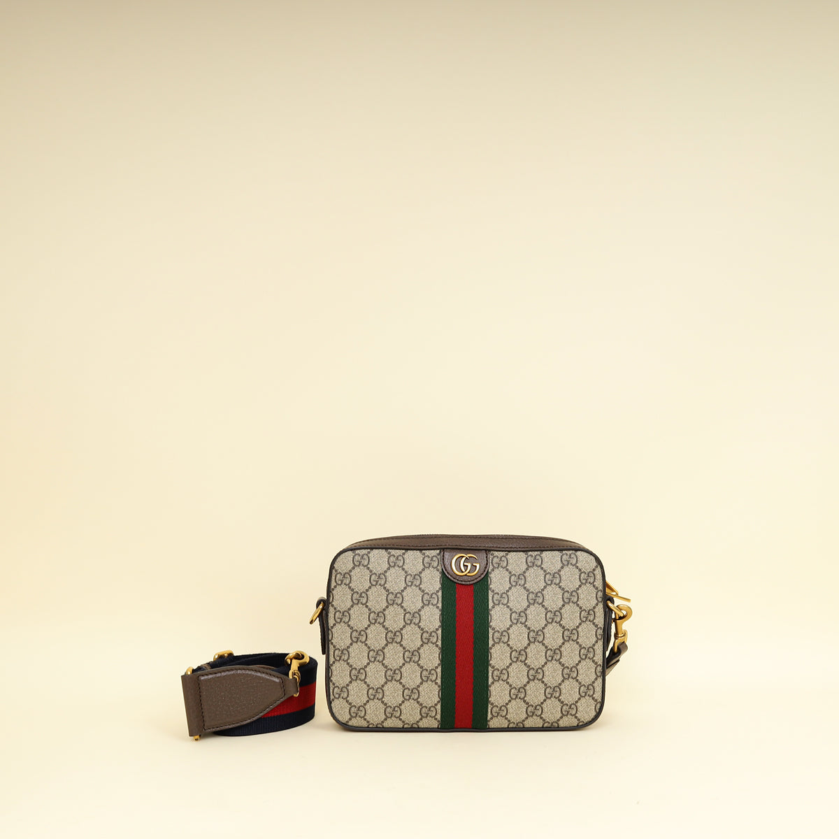 Gucci Ebony GG Supreme Ophidia Small Crossbody Bag-Gucci-THE CLOSET