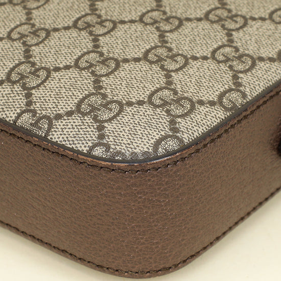 Gucci Ebony GG Supreme Ophidia Small Crossbody Bag-Gucci-THE CLOSET