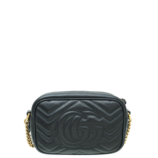 Gucci Black GG Marmont Mini Camera Bag