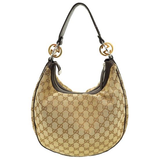 Gucci Bicolor GG Twins Medium Hobo Bag