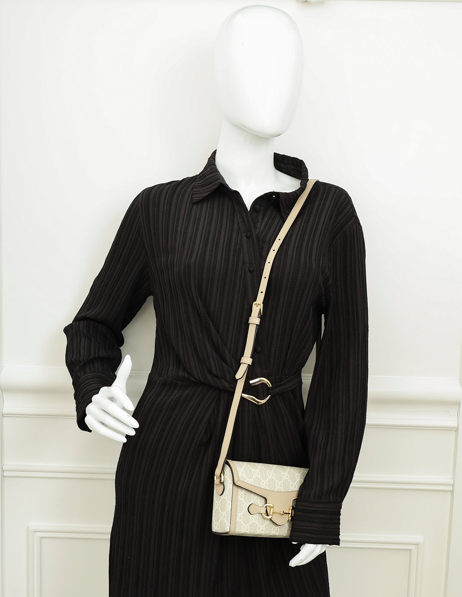 Gucci Bicolor GG Supreme Horsebit 1955 Mini Bag-Gucci-THE CLOSET