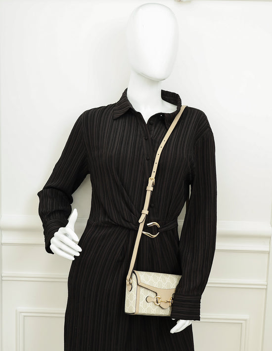 Gucci Bicolor GG Supreme Horsebit 1955 Mini Bag-Gucci-THE CLOSET