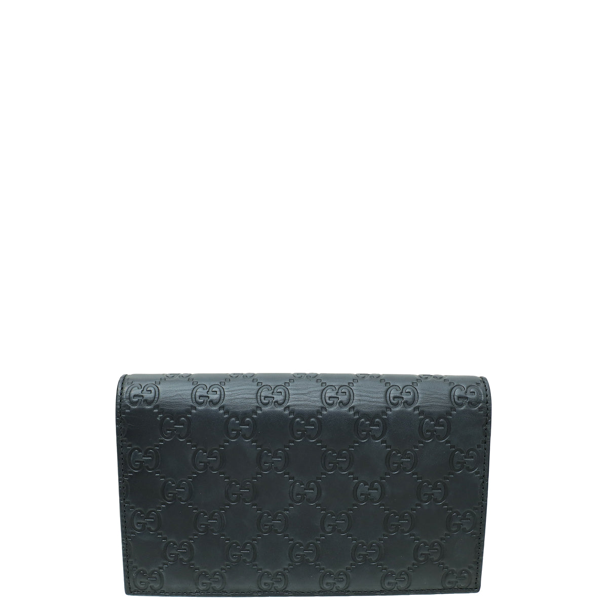 Gucci Black Guccissima Interlocking G Wallet on Chain-Gucci-THE CLOSET