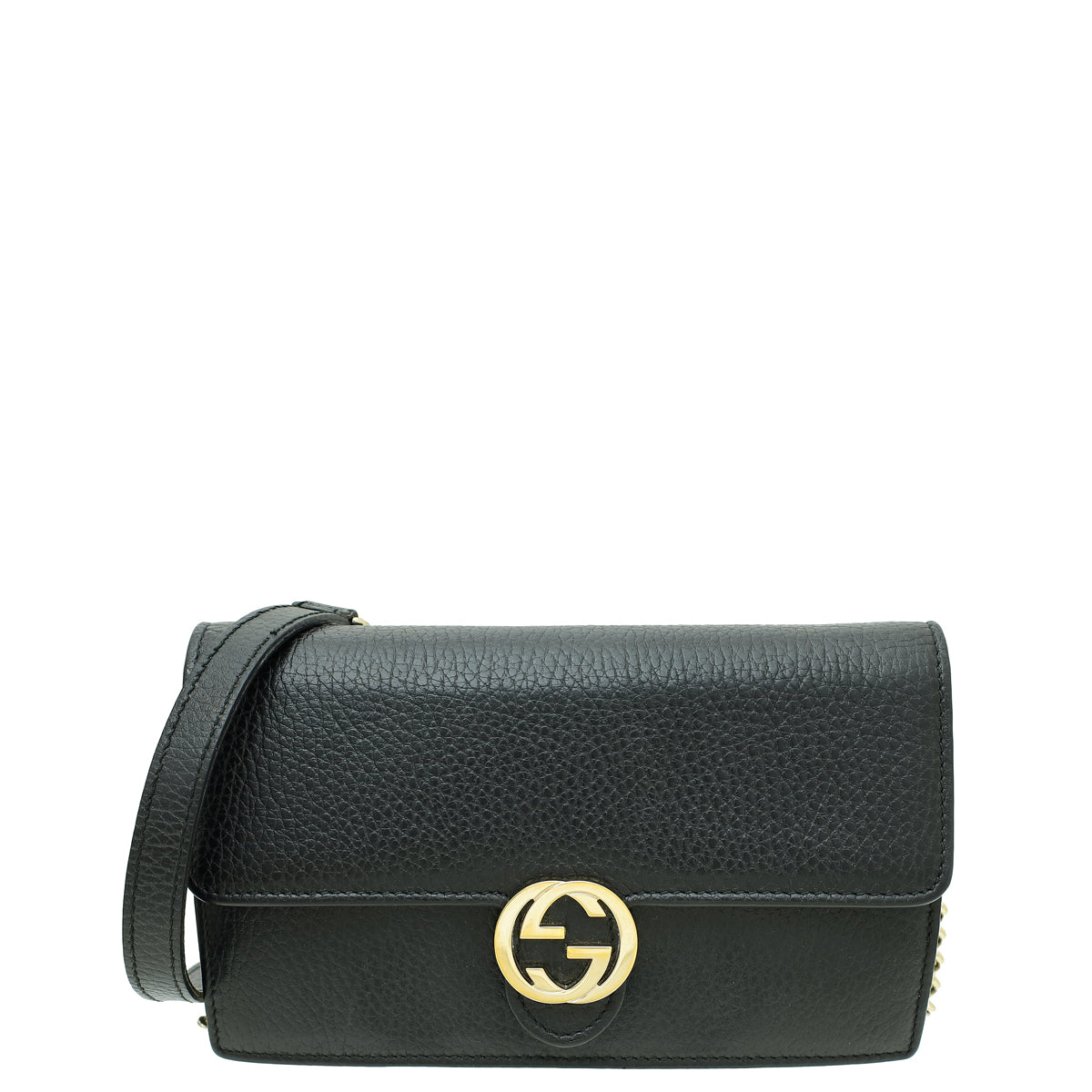 Gucci Black Interlocking G Wallet on Chain-Gucci-THE CLOSET