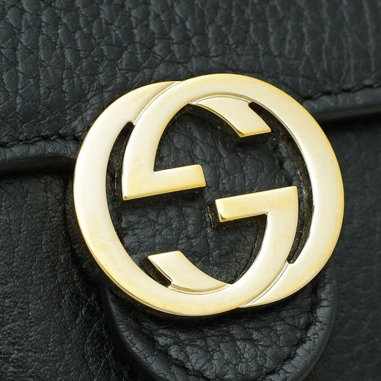 Gucci Black Interlocking G Wallet on Chain