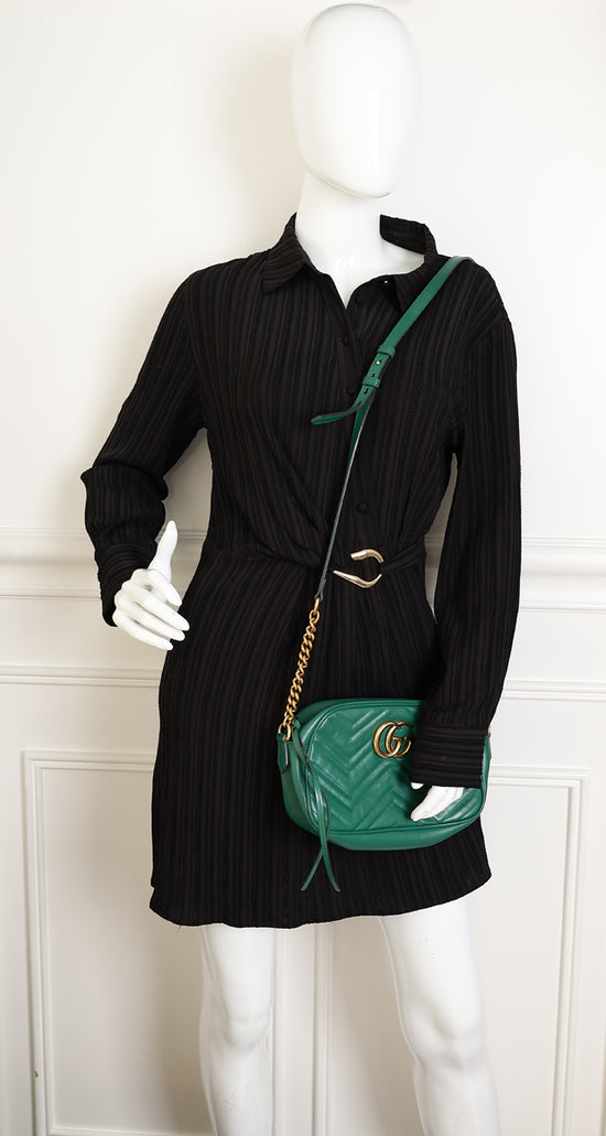 Gucci Green GG Marmont Camera Small Bag