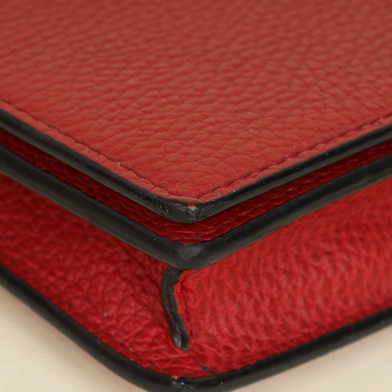 Gucci Red Interlocking G Wallet on Chain