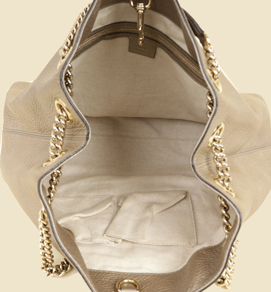 Gucci Champagne Soho Tote Medium Bag