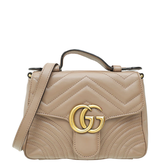 Gucci Dusty Pink GG Marmont Mini Top Handle Bag