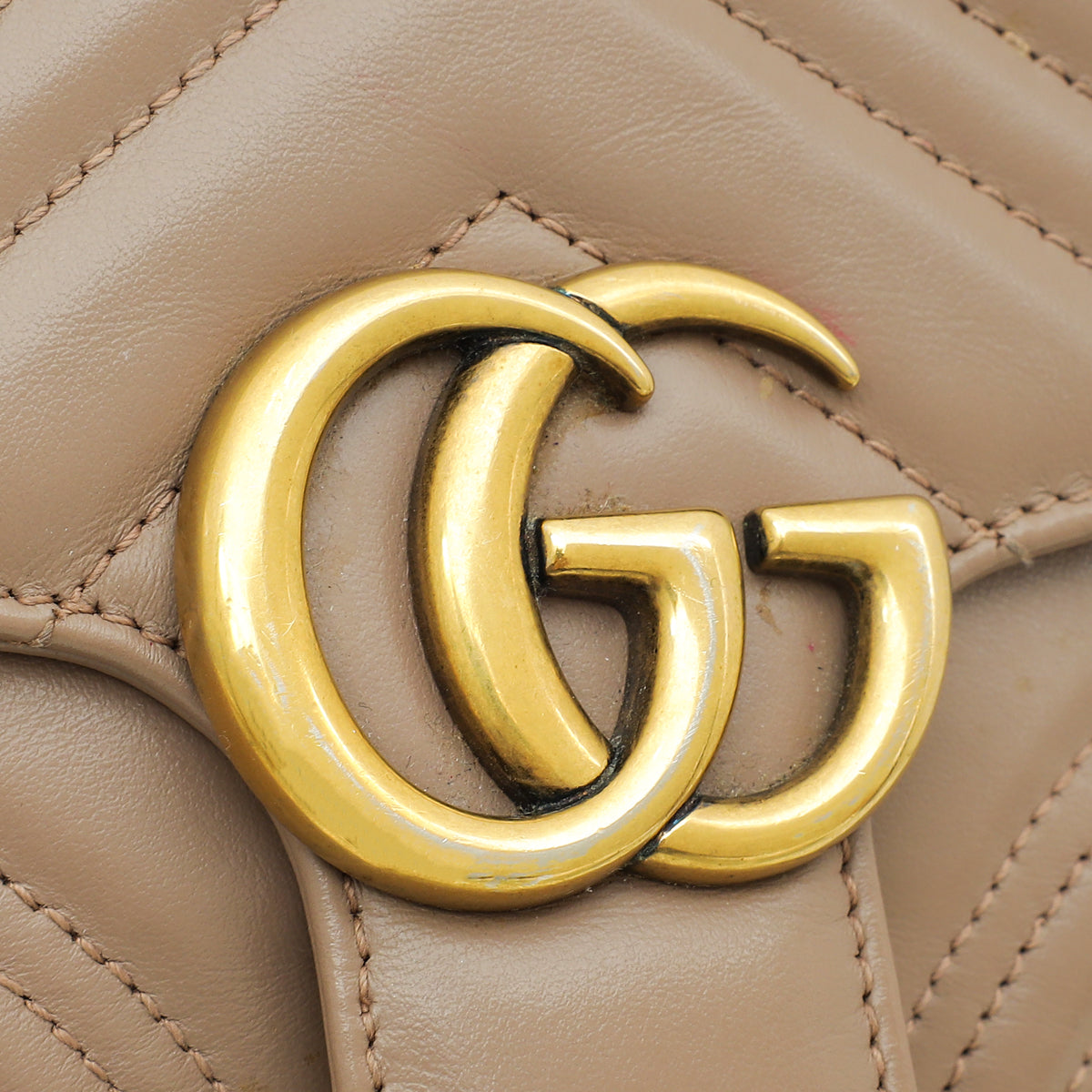 Gucci Dusty Pink GG Marmont Mini Top Handle Bag | Pre-Owned The
