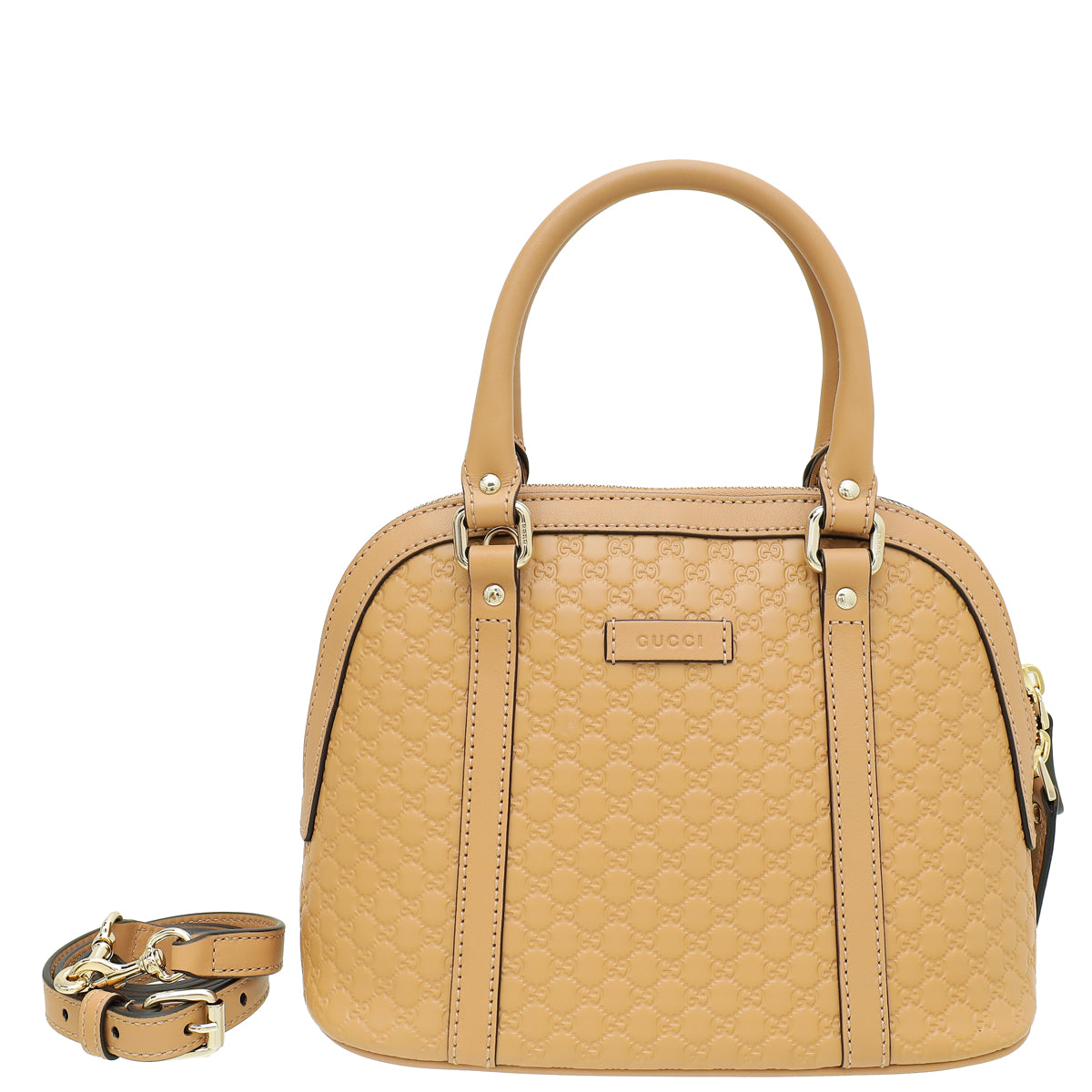 Gucci Dark Beige GG Microguccissima Dome Satchel Mini Bag-Gucci-THE CLOSET