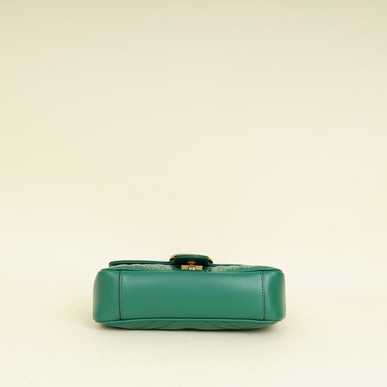 Gucci Green GG Marmont Matelasse Small Shoulder Bag