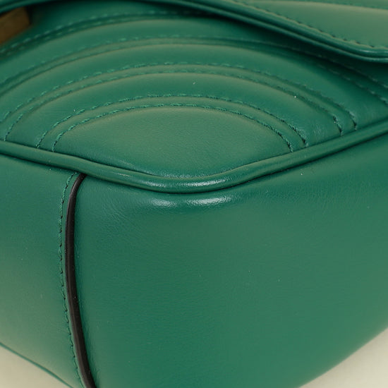 Gucci Green GG Marmont Matelasse Small Shoulder Bag