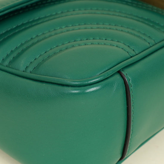 Gucci Green GG Marmont Matelasse Small Shoulder Bag