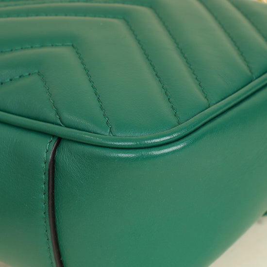 Gucci Green GG Marmont Matelasse Small Shoulder Bag