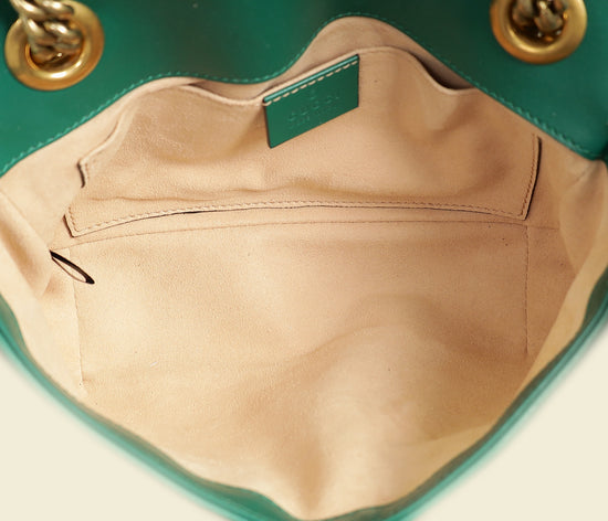 Gucci Green GG Marmont Matelasse Small Shoulder Bag