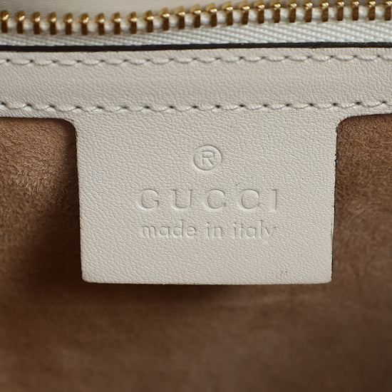 Gucci White Sylvie Small Flap Shoulder Bag