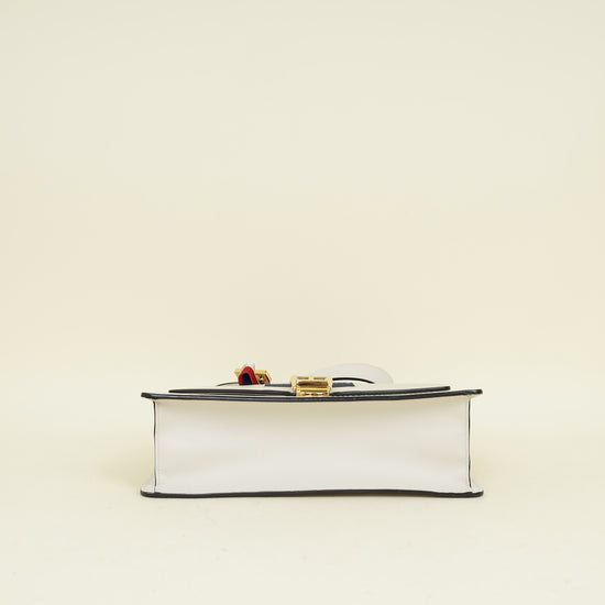 Gucci White Sylvie Small Flap Shoulder Bag